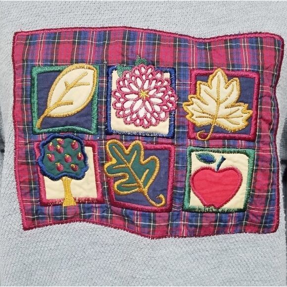 VINTAGE 80s Baxter & Wells Fall Gray Sweatshirt M - Picture 3 of 9